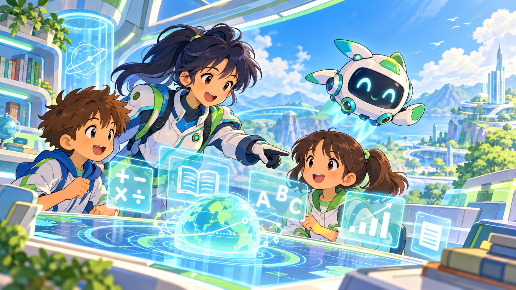 Niños aprendiendo en el centro de investigación de la Misión Mecha
